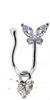 Pinza para Nariz en Forma de U Getta con Microincrustaciones de Circonita, Ear Cuff, Aro para Nariz sin Perforar, Joyería de Comercio Exterior, Estilo con Incrustaciones de Diamantes Amatista