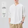 Sudadera para Hombre 2025 Otoño Nueva Marca Americana de Moda Cuello en V Manga Larga Camiseta Base Moda Masculina Top Versátil