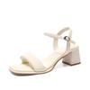 Sandalias de Tacón Grueso con Una Correa Zhr 2026 Nuevo Estilo Sandalias de Moda para Mujer para Exteriores Sandalias Versátiles de Verano