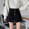 Calça Casual Explosiva Feminina Outono e Verão Novo Cintura Alta Emagrecimento Solta Perna Larga Calças Roupa Externa Shorts Base Versátil Botas Tendência