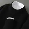 Nova coleção de suéteres de outono e inverno: Malha 100% lã, perfeita como camada interna casual para homens, com gola alta e design mais grosso e quente.