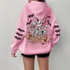 Comercio Exterior Amazon Temu Sudadera con Capucha Estampado de Calaveras Transfronteriza Europea y Americana para Mujer Holgada Casual Talla Grande