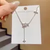 Exquisita y Elegante Cadena para Clavícula con Borla de Estrella de Zirconia, Personalizada Elegante, Lujo Accesible y Collar de Gama Alta, Collar Versátil de Celebridad de Internet