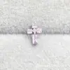Pendiente de aro de titanio aleación F-136 con cruz de circonita G23 titanio nuevo pendiente de clavo de labio cruzado cabeza de joyería