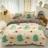 Juego de Cama de Cuatro Piezas, Funda Nórdica Amigable con la Piel, Juego de Sábana y Funda Nórdica Individual para Habitación de Estudiante, Juego de Tres Piezas para Todas las Estaciones
