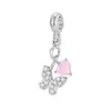 Pulsera con cuentas cruzadas colgante DIY corazón de amor unicornio mariposa adorno colgante pulsera brazalete charm materiales hechos a mano
