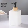 Botella Cuadrada de Vidrio para Gel Antibacterial Transfronteriza, Gel de Ducha, Champú, Botella Recargable de Gran Capacidad, Botella Dispensadora de Jabón Tipo Prensa