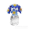 Enfeites de Carro de Cristal Sala de Estar Casa Planta Macia Girassol de Diamante 6 Flores Gota d'Água Presente de Dia das Mães