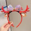 Diadema de Cabeza de Reno Navideña Linda Diadema de Disfraz Decoración de Astas para Niños Pinza para el Cabello Regalo Adorno para el Cabello de Niña Pequeña
