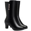 Botas de Montar para Madre de Mediana Edad Botas de Media Caña para Mujer 2022 Nuevas Otoño e Invierno Forradas de Polar Piel Suave Botas Cálidas de Algodón de Mediana Edad de Mediana Edad de Mediana Edad de Mediana Edad de Mediana Edad Botas