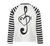 Beijie Moda Masculina 2026 Outono Nova Camiseta de Manga Longa Raglan Listrada para Homens e Mulheres Top Casual Estampado