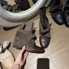 Botas cortas de estilo coreano 2026, nuevo modelo, retazos, encaje retro con cordones, nicho, lazo, diseño Rade, botas de cowboy occidentales para mujer