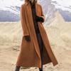 Ropa transfronteriza para mujer, abrigo ultra largo europeo y americano, abrigo extra grande, gabardina informal de lana