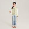 Chaleco de estilo chino para niña, camiseta, jeans, traje, manga larga, 2024