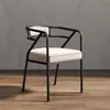 Silla de Comedor de Hierro Forjado de Lujo Nórdico Silla con Respaldo para el Hogar Silla de Ocio Moderna para Restaurante Celebridad de Internet Silla de Oficina para Restaurante de Hotel