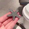 Elegante presilha de bico de pato estrela do mar totalmente cravejada de diamantes, presilha de franja da moda novo estilo, presilha lateral de cabelo requintada