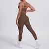 Europa y Estados Unidos Transfronterizo Desnudo Lijado Espalda Cruzada Sujetador Ocio Deportes Pantalones Cadera Ropa Fitness Yoga Conjunto de Dos Piezas