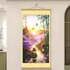 Nova Arte de Parede em Madeira com Aura Roxa Estilo Chinês para Sala de Estar, Hall de Entrada, Estudo, Escritório Pintura Decorativa