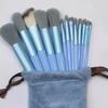 13 Sijiqing juego de brochas de maquillaje portátil de pelo suave brocha para rubor brocha para sombra de ojos juego completo de herramientas de belleza para principiantes