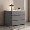 Criado de Madeira Maciça Grande Cor Creme Casa Alto Padrão Luxo Leve Novo Simples Moderno Três Gavetas Quarto Mesa de Cabeceira