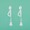 Nuevo Colgante de Borla de Calabaza Hueca Incrustada de Diamantes Finamente Elaborado en Plata de Ley S925 Material de Accesorios de Plata para Pulsera DIY Collar
