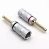 Plug Banana de Cobre Banhado a Ouro Plug Banana com Carcaça de Alumínio Plug Banana 4mm Soquete de Banana para Alto-falante Conector de Alto-falante Sem Logo