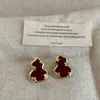 Novos Brincos Estilo Chinês Estrela Abóbora Vermelha para Mulheres, Luxo Leve Retrô Tendência Moda Temperamento Versátil