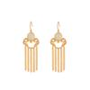 Yuebao Jewelry S925 Prata Esterlina Banhado A Ouro Hetian Jade Novo Estilo Chinês Auspicioso Ruyi Brincos De Borla Oco Vintage Gancho De Orelha