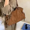 Bolso de mano de moda 2026 de gran capacidad, nuevo bolso coreano estilo commuter para mujer, tote de gamuza de otoño
