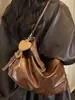 Nova Bolsa Casual Retro de Grande Capacidade para Mulheres Outono 2026, Bolsa de Ombro Transversal Cor Sólida, Bolsa Tote Estilo Executivo
