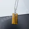 Colgante Rectangular Tallado de Cristal Natural Ágata Jade Cuadrado Colgante Joyería DIY Collar Venta Caliente Transfronteriza Mayorista