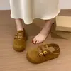 Mocasines y zapatos de dos vías, nueva colección otoño/invierno 2026, con tacón oculto, diseño completamente cerrado, zapatos de mujer estilo Birkenstock, Mary Jane planos