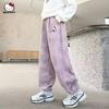 Pantalones de Otoño e Invierno para Niñas 2025 Nuevos Regular Polar Opcional Niños Grandes Cálidos Cómodos Pantalones de Chándal Venta al por Mayor