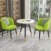 Conjunto de Mesa e Cadeiras de Lazer para Varanda da Moda, Mesa Redonda Simples de Camada Dupla para Recepção e Negociação, Uma Mesa e Duas Cadeiras, Conjunto de Três Peças para Receber Convidados