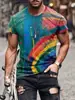 Camiseta Informal Deportiva con Cuello Redondo y Mangas Cortas, Estampado Digital 3D de Impresión Abstracta Tie-Dye, Superventas de Amazon