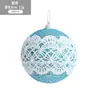 Gangheng Adorno Navideño de Encaje y Espuma con Purpurina, Bola para Colgar de Navidad de 8 cm, Decoración Navideña