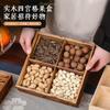 Caja de Frutas Secas Estilo Japonés Sala de Estar con Tapa Caja de Frutos Secos de Madera Maciza Restaurante Caja de Caramelos Bambú Dividido Setty de Melón Caja de Caramelos Estilo Nuevo