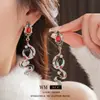 Brincos Vintage de Segunda Mão em Prata com Gotejamento de Óleo e Diamantes em Formato de Cobra Brincos de Personalidade Retrô Brincos da Moda Tendência Venda por Atacado