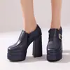 Sapatos Slip-On Tamanho 34-50, Sapatos Femininos de Tamanho Extra Grande para Cruzamento de Fronteiras para Todas as Estações, Sapatos de Moda Femininos, Boca Rasa Preta