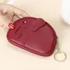 Porta-moedas Elefante Feminino Couro Macio Genuíno Chaveiro de Moeda Bolsa de Armazenamento Bolsa para Cartão Porta-moedas de Couro Genuíno Feminino Fofo