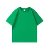 Camiseta de Verano Lisa de Algodón Puro de Peso Pesado 220g, Hombro Caído, Corte Holgado, Estilo Coreano, Color Sólido, Manga Corta