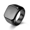 Anillos Europeos y Americanos para Hombre, Anillos Cuadrados Sólidos de Acero de Titanio Pulido, Anillos Cuadrados Apilables de Acero Inoxidable con Logo, Modernos para el Trayecto