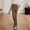 Calça Yoga Anti-Exposição Feminina, Calça Saia Falsa de Duas Peças, Cintura Alta, Levanta Bumbum, Justa ao Corpo, Calça Flare Primavera e Outono, Calça Fitness Pilates