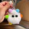 Llavero de Elfo Lindo Dibujo Animado Peluche Bolsa Pompones Muñeca Colgante de Coche Adorno Hecho a Mano