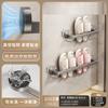Estante para zapatillas con ventosa para baño, sin perforaciones, para almacenamiento de zapatos, artefacto de almacenamiento para escurrir, estante para colgar en la pared del inodoro.