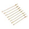 Color oro de 14 quilates con incrustaciones de circonita, colgante de corazón con forma de gota de agua, cadena de cola, cadena extendida hecha a mano, joyería DIY más accesorios de cadena larga