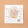 Regla de encaje decorativo navideño dibujos animados diy álbum de fotos material hecho a mano plantilla de dibujo hueca papelería para cuenta de mano