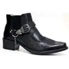 Nuevas Botas Martin de Moda Puntiagudas Otoño/Invierno Tallas Grandes 40-48 con Hebilla Botines Estilo Comercio Exterior Europeo y Americano Zapatos de Hombre