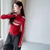 Conjunto deportivo estilo americano para niñas, nuevo modelo otoño 2026 para niños mayores, conjunto de dos piezas con top de manga larga de doble cremallera y pantalones de pierna ancha
