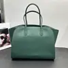 Bolso de Mano para Mujer de Cuero Genuino de Marca Europea, Similar a Estilos de Diseñador, Sencillo y Elegante para el Trayecto Diario, Bolso Tote de Gran Capacidad, Bolso de Compras de Moda